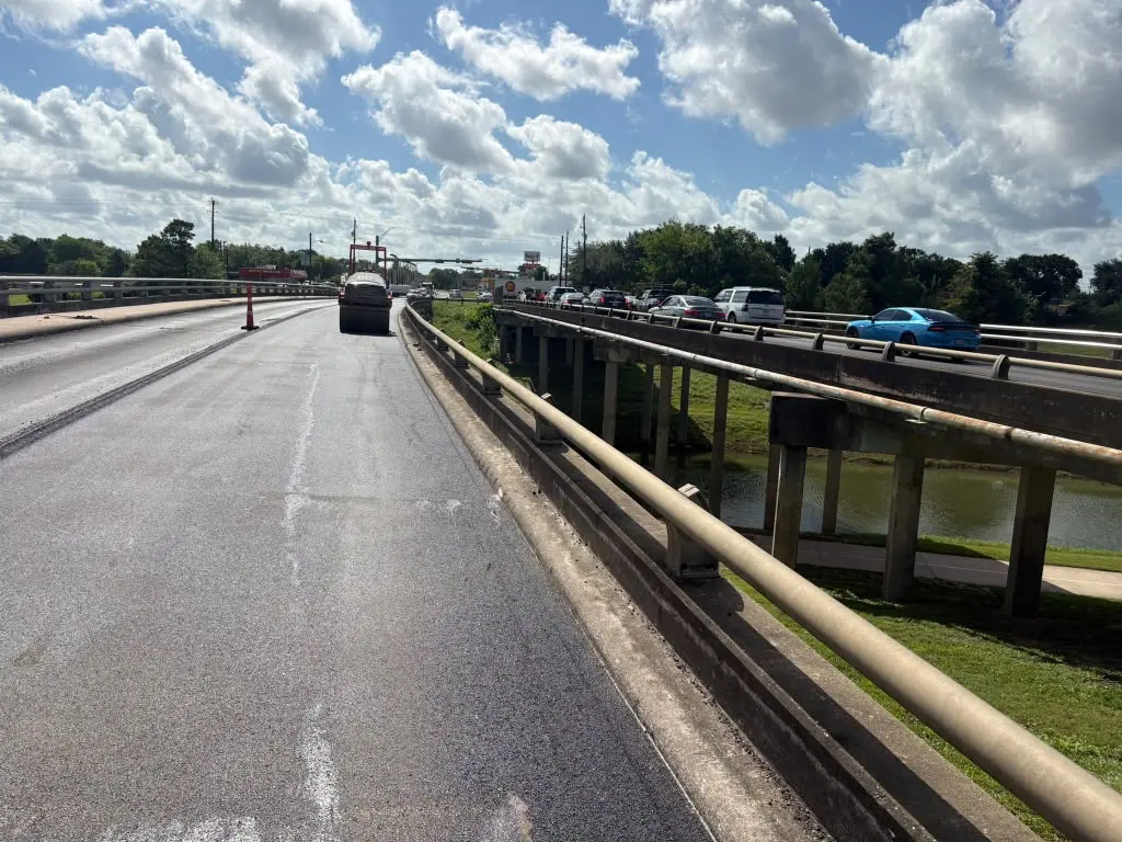 Bridge deck project over water